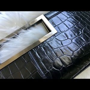 Alfani Black Leather Clutch